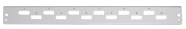 Predné čelo 12x SC Duplex/LC Quad horizontálne, striedavé, šedé, a.n. VSB-FP-12SC-D-H